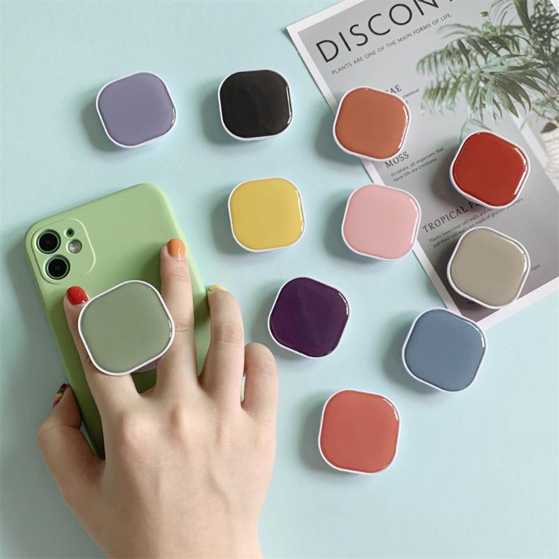 Cell Phone Mounts & Holders Folding Square Solid Color Universal Holder Stand Cute Finger Expanding Grip Tok Bracket Accessories For-image-721302813