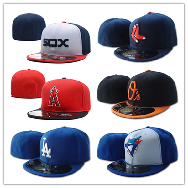 

Wholesale All Team Fan's Blue jays Royal Blue Fitted Baseball Fitted Hat Braves On Field Mix Order Size Closed Flat Bill Base Ball, Blue;gray