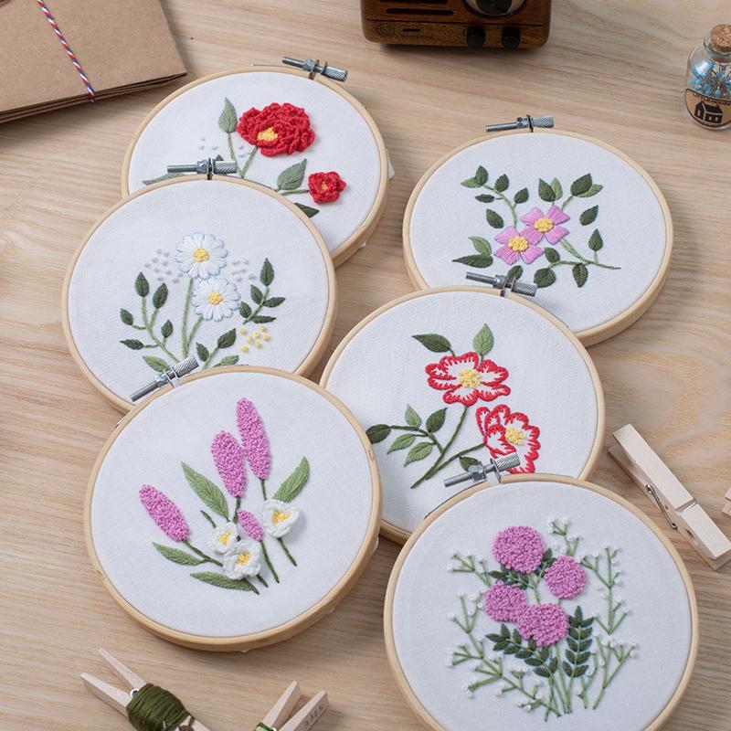 

Other Arts And Crafts DIY Embroidery Kits For Beginners Flower Pattern Stitch Starter Kits(NO HOOP)