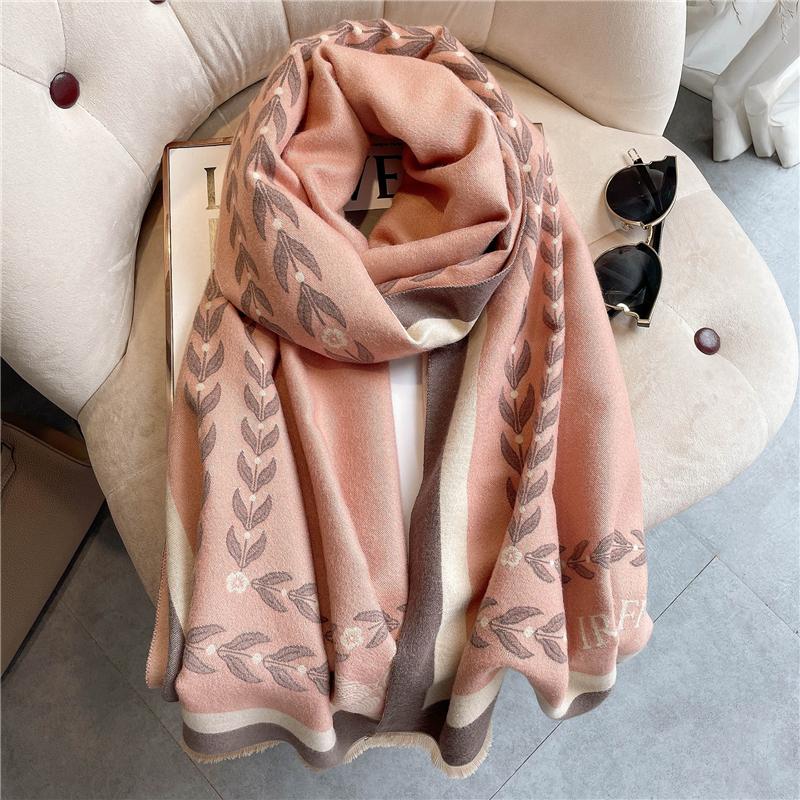 

Hats, Scarves & Gloves Sets Winter Cashmere Scarf Women Tassels Warm Thick Blanket Shawls Wraps Female Print Fashion 2021 Design St, Blue;gray