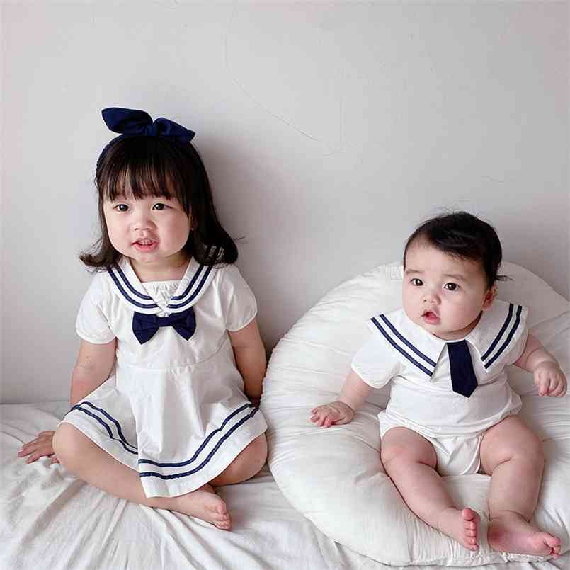 

summer dress baby preppy style girl clothing 2 year old clothes romper 210702