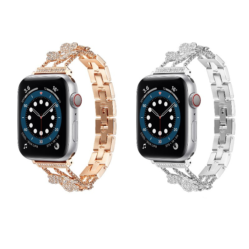 

Bling Alloy Diamond Rhinestone Band for Apple Watch Series 6 5 4 3 2 1 SE Wrist Strap