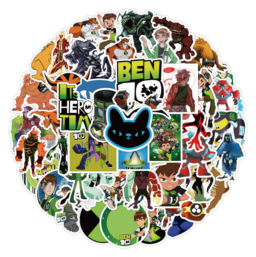 

50pcs/Set Ben 10 Stickers For Cars Motorcycles Luggage Skateboards Computers sticker