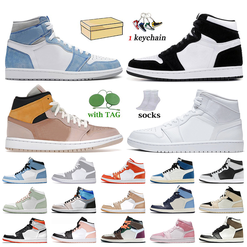 

JUMPMAN Women Men Trainers 1s Basketball Shoes Retro Jordan 1 High OG Hyper Royal Twist Mid Particle Beige Triple White University Blue Air Jorden Off Sports Sneakers, C22 box