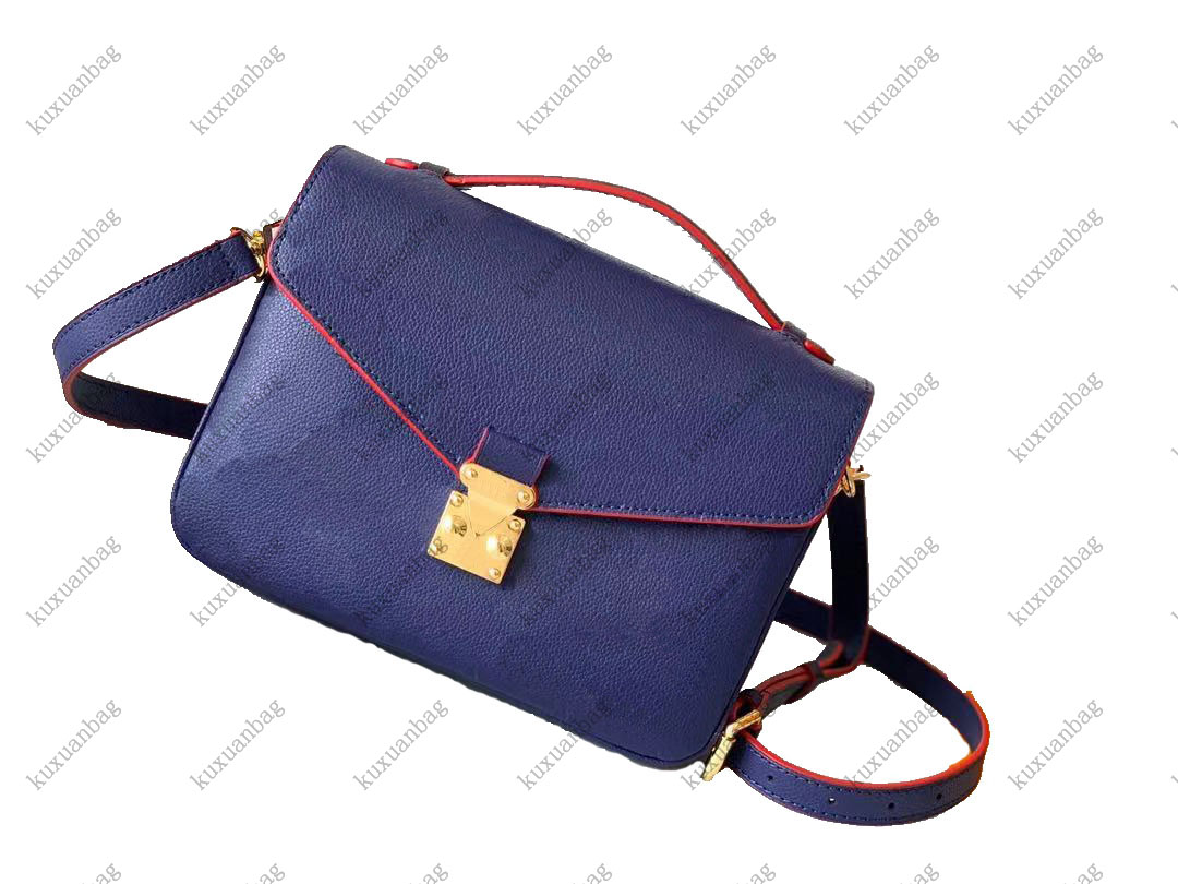 

Fashion handbags Luxury designer bags 2021 Women's classic buckle embossed soft grain surface cowhide trim shoulder bag, Gift box