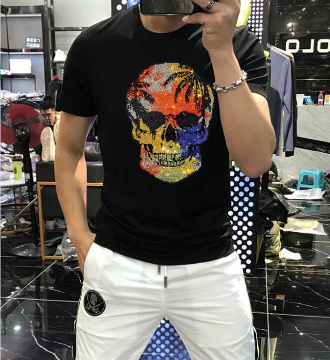 

2021 New Big Male T-shirts 5xl Tops Casual Hip Hop Shirts Printing Tshirts Plus Size Summer Clothes Strass Design 94vy, As shown in the figure