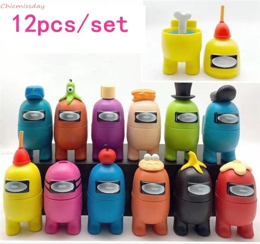 

12pcs/lot Among Us Game Dolls Figure Model Toys Computer Desktop Accessories Christmas Gifts for Childrens Fast Shipping