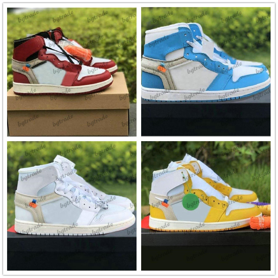 

1 Chicago Red UNC Power Blue White Designer Basketball Shoes Off 1s Canary Yellow Men Womens Sports Sneakers