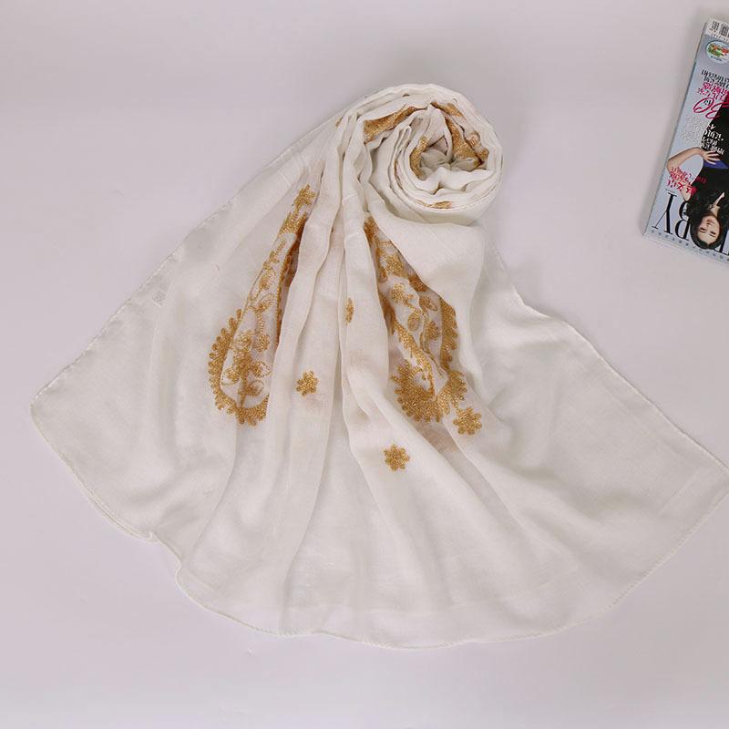 

Scarves Floral Shawl 2021 Embroider Scarf Print And Wraps Female Soft Poncho Cape Women Muslim Hijab All-match Fashion