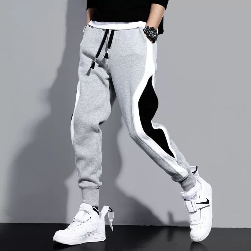

2021 New Men Joggers Shredded Male Pants Sweatpants Casual Gray Jogger Elastic Workout Make 5xl 1cua, Black