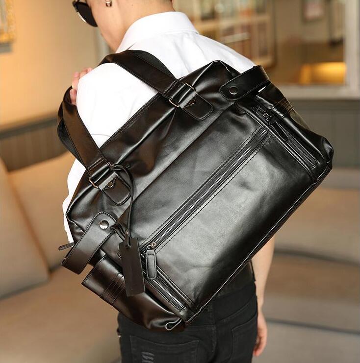 

Factory wholesale men bag fashionable leisure mens leather shoulders BaoHu large leathers bags outside tide joker brand single shoulder handbags, Coffee