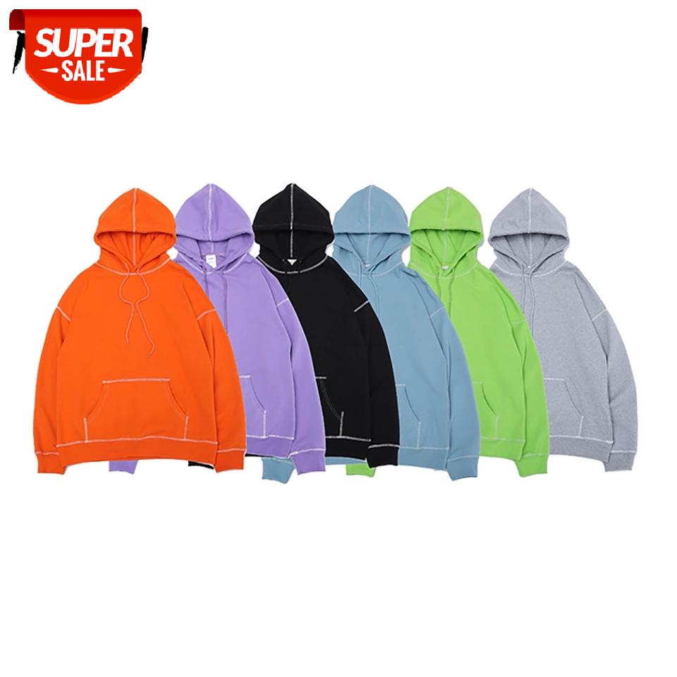 

NAGRI Men Hoodie Spring Autumn Hip Hop Streetwear Men Pullover Sweatshirts Hoodies Solid Color Fashion Casual Hoodies #be1d, Black