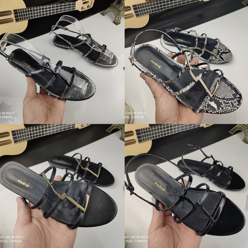 

Top High Quality Leather Designers Women Sandals Summer Sheepskin Insole Triple S Casual Luxury Ladies Platform Slippers Shoes