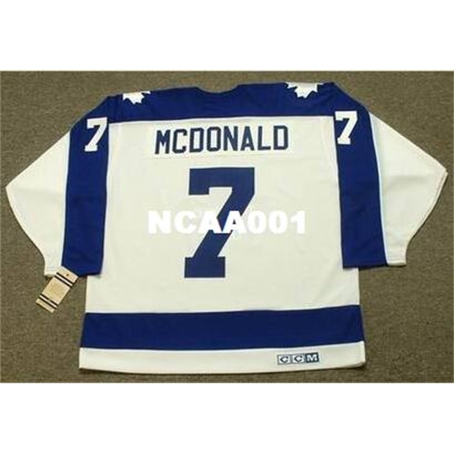

001s #7 LANNY MCDONALD Toronto Maple Leafs 1978 CCM Vintage Retro Hockey Jersey or custom any name or number retro Jersey, Black
