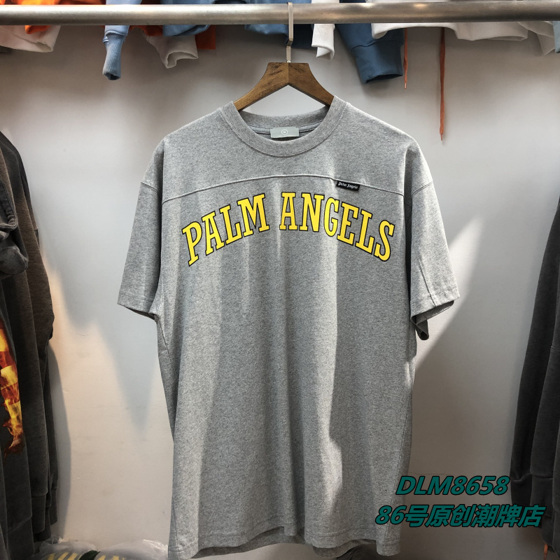 

Ins super hot summer PA letter printing men's and women's same cotton short sleeve T-shirt couple loose hip hop stitching trend, White;black