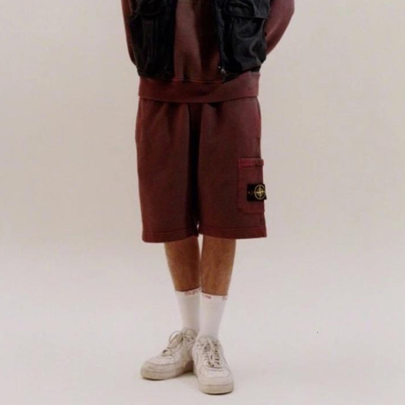 

2021 New Harajuku Island Embroidery Compass Casual Shorts Men and Women Oversize Straight Drawstring Five Point Short Pants Zn73, White;black