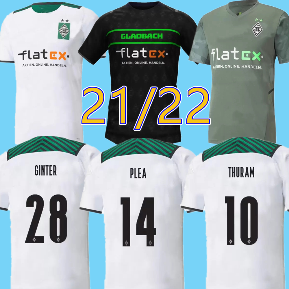 

21 22 Borussia Monchengladbach soccer Jerseys AWAY 2021 2022 home Gladbach STINDL ELVEDI PLEA ZAKARIA NEUHAUS GINTER THURAM EMBOLO MEN KIDS, Black;yellow