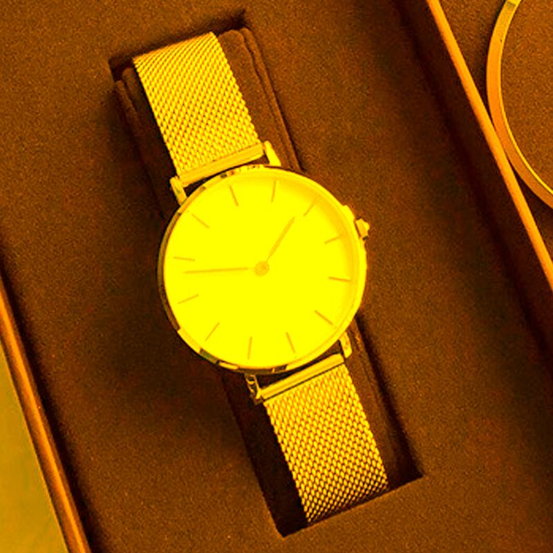 

Wristwatches Ms Steel Band Watch Men And Women Couple Ultra-thin, Vip-9