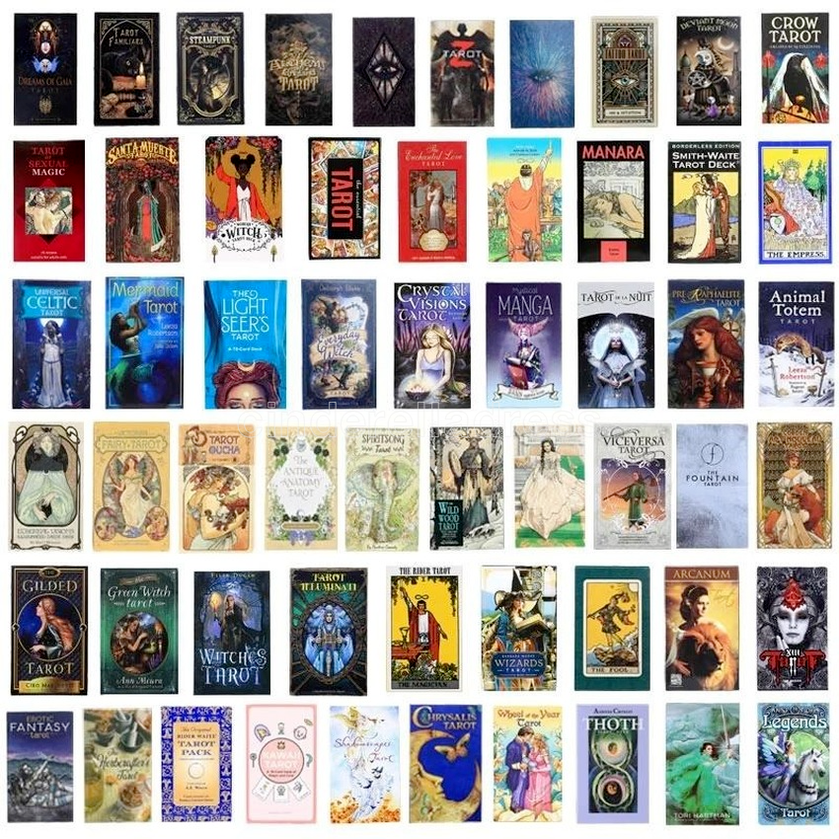 

200 Style Tarot Cards Games Oracle Golden Art Nouveau The Green Witch Universal Celtic Thelema Steampunk Board Deck CT29w