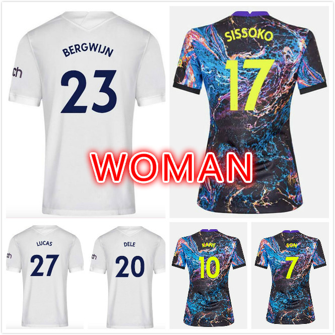 

Women 21 22 KANE SON BERGWIJN Soccer Jerseys colorful Away 2021 2022 LUCAS DELE fourth Tottenham Football kit shirt BALE NDOMBELE