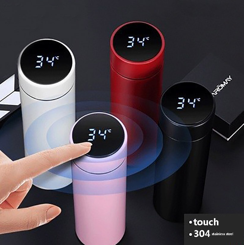 

17oz New Smart Mug Temperature Display Vacuum Stainless Steel Water Bottle Kettle Thermo Cup With LCD Touch Screen Gift Cup By DHL HH21-103
