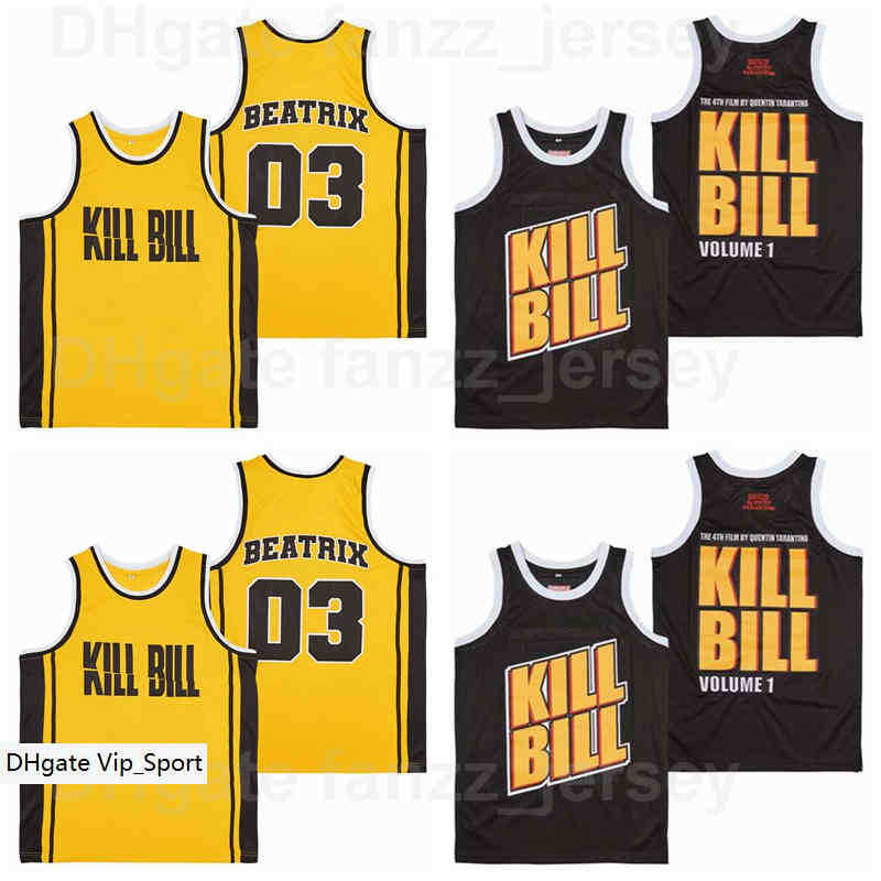

Movie Video KILL BILL Jersey Volume 03 Beatrix Basketball Team Color Yellow Black Away Hip Hop Breathable HipHop Pure Cotton For Sport Fan