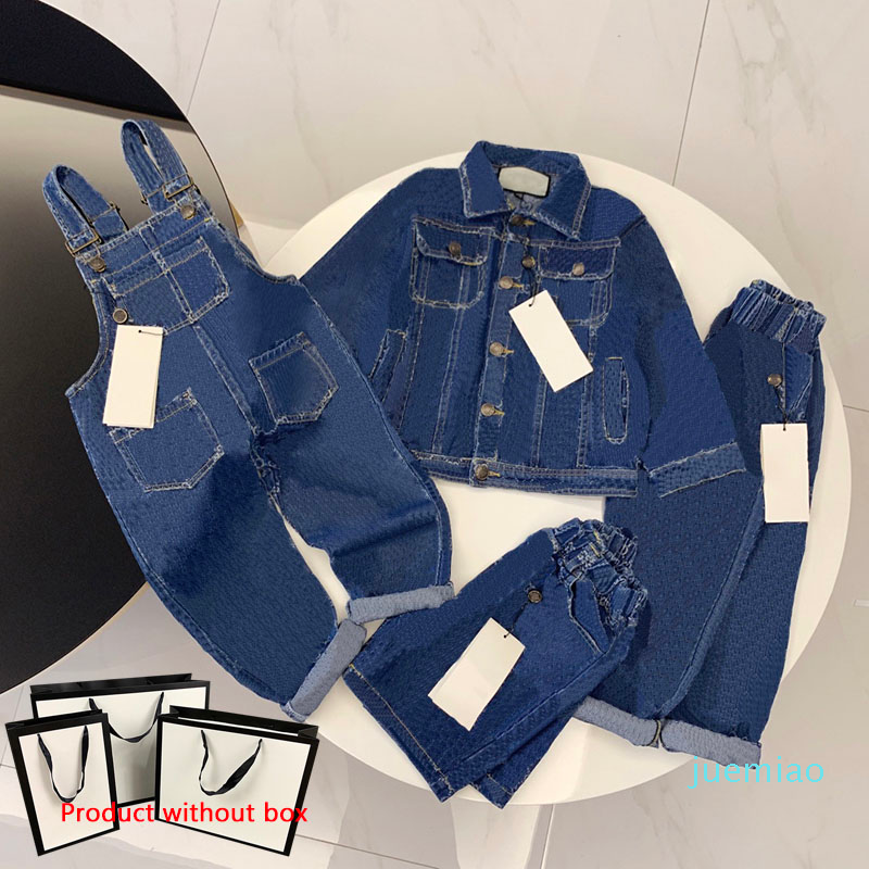 

Kids Clothing Sets Girl Boy Denim Jacket Outwear Top Jeans Coat Fashion Classic Overalls Shorts Baby Trousers Jacket 4 Styles Child Suits