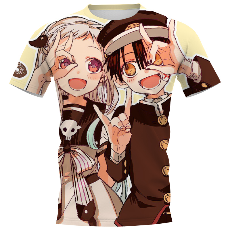 

CLOOCL Anime Toilet-bound Hanako-kun 3D Printed T-shirts Mens Casual Clothes Slim Short Sleeve Harajuku Shirts Teens Tops, #1