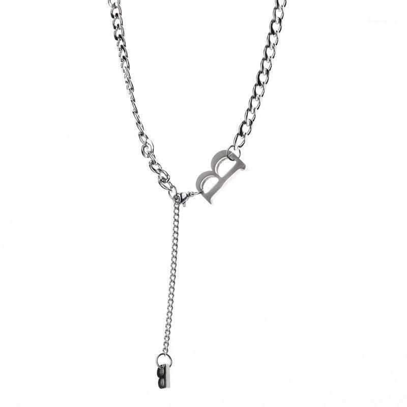 

Chains Trend Personality Wild Letter B Titanium Steel Necklace Net Red Korean Temperament Long Sweater Chain Clavicle Female
