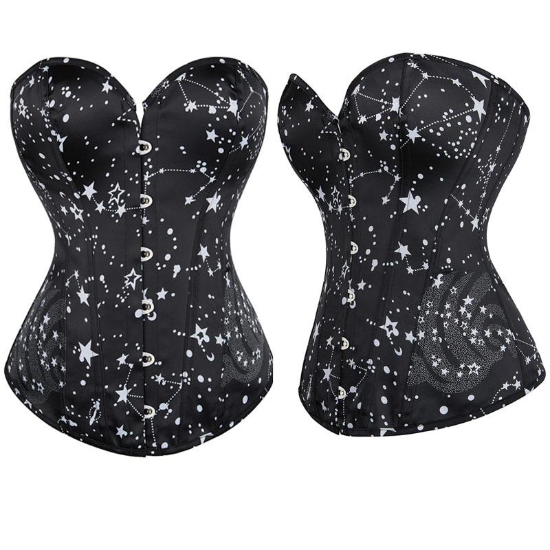 

Waist Support 2022 Est Corset Top Sexy Shaper Floral Women Bustier Overbust Lingerie Brocade Victorian Fashion Drop6XL, Black;gray