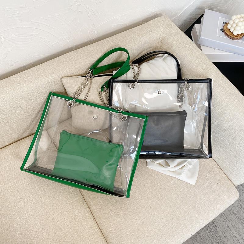 

Evening Bags 2022 Vintage Small Purse Ladies Handbags Women Summer Transparent Shoulder Tote Bag Composite, Green