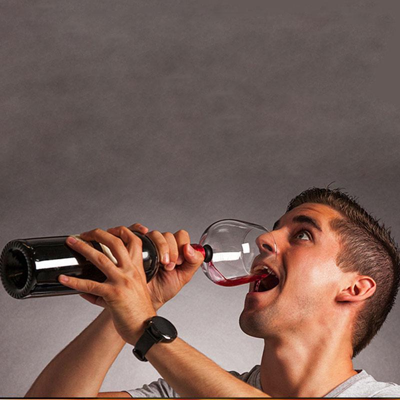 

220ML/410ML Creative Wine Champagne Glass Bottle Cocktail Mug Cup with Silicone Seal Drink Directly Glasses from Wine Bottle