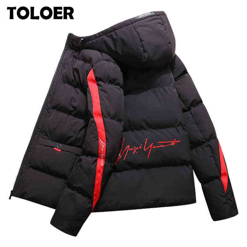 

Men 2021 Winter Coat Brand New Casual Warm Thick Windproof Jacket Parkas Men New Autumn Outwear Waterproof Hat Parkas Jacket Men Y1103, Max240grey