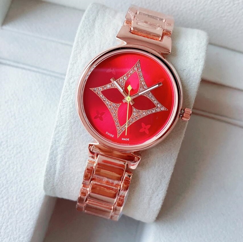 

Women's Watches New TOP Quartz Wristwatch with Stainless Steel Shiny Rhinestones dial Green Clock Female, Slivery;brown