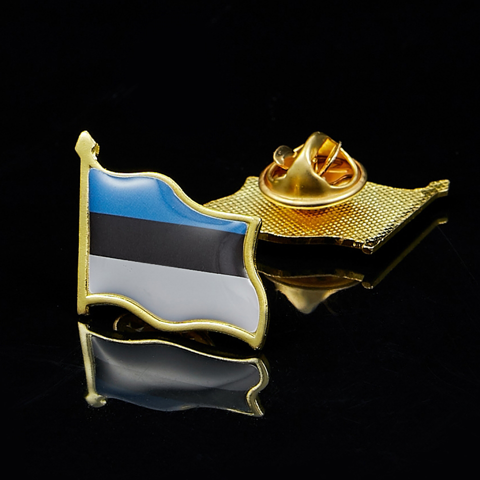 30pcs Estonia Estonian Country Metal Craft Badge Hat Lapel Pin Tie/Clothes Push Flag w/ Butterfly Clip-image-703119548