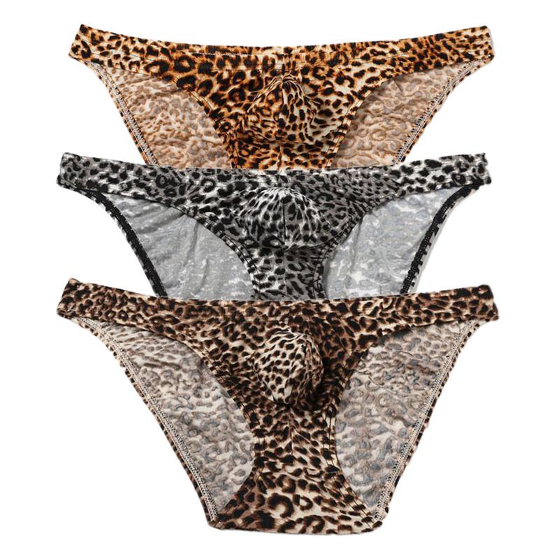 

Underpants 3PCS Mens Underwear Jockstrap Sexy Bugle Pouch Briefs Thongs Cueca Leopard Slip Lingerie Gay Panties Tanga Bikini, 3pcs 1