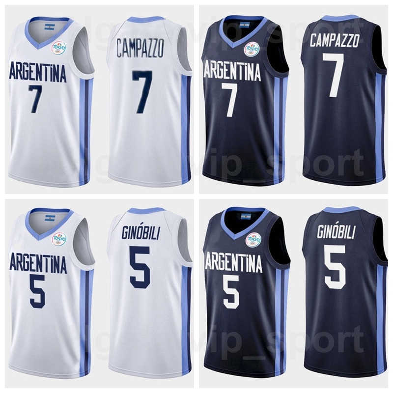 

Men Women Kids Argentina Basketball 7 Facundo Campazzo Jersey 2021 Tokyo Olympics 4 Luis SCOLA 14 Gabriel DECK 12 Marcos DELIA 9 Nicolas, White