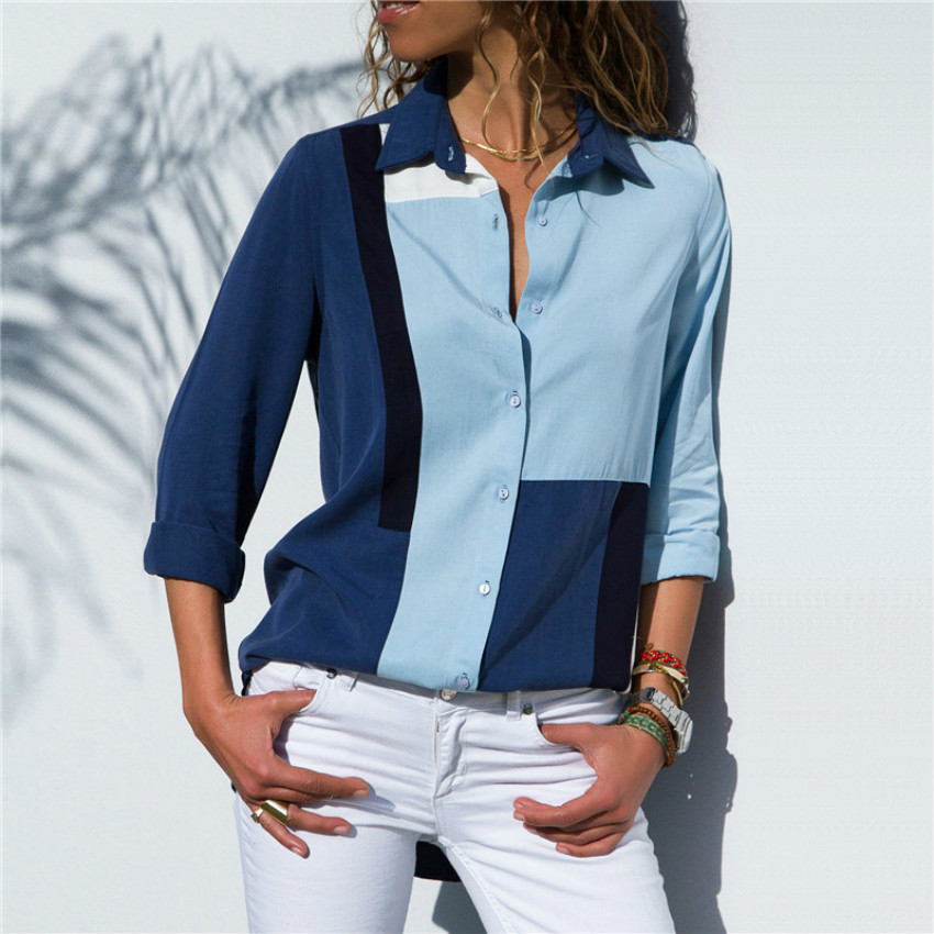

2021 New Women Blouses Fashion Long Sleeve Turn Down Collar Office Leisure Blouse Shirt Casual Tops Plus Size Blusas Femininas Iw0l, Picture