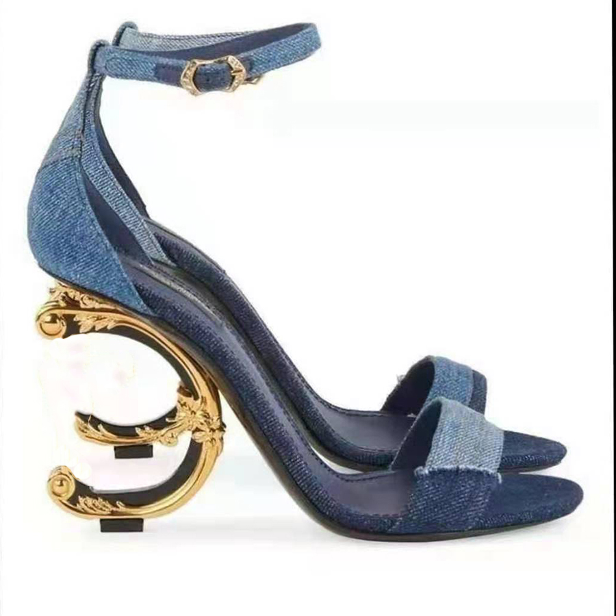 

Classic High Heels Sandals Coarse heel leather Suede woman shoes Metal buckle parties Belt Sexy Lady sandal home011 01, Box