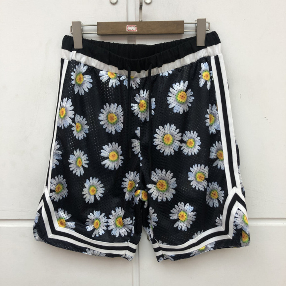 

2021 New Ss Crisntemo Impresso Masculina Malha Cordo Estiramento Praia Shorts 0klf