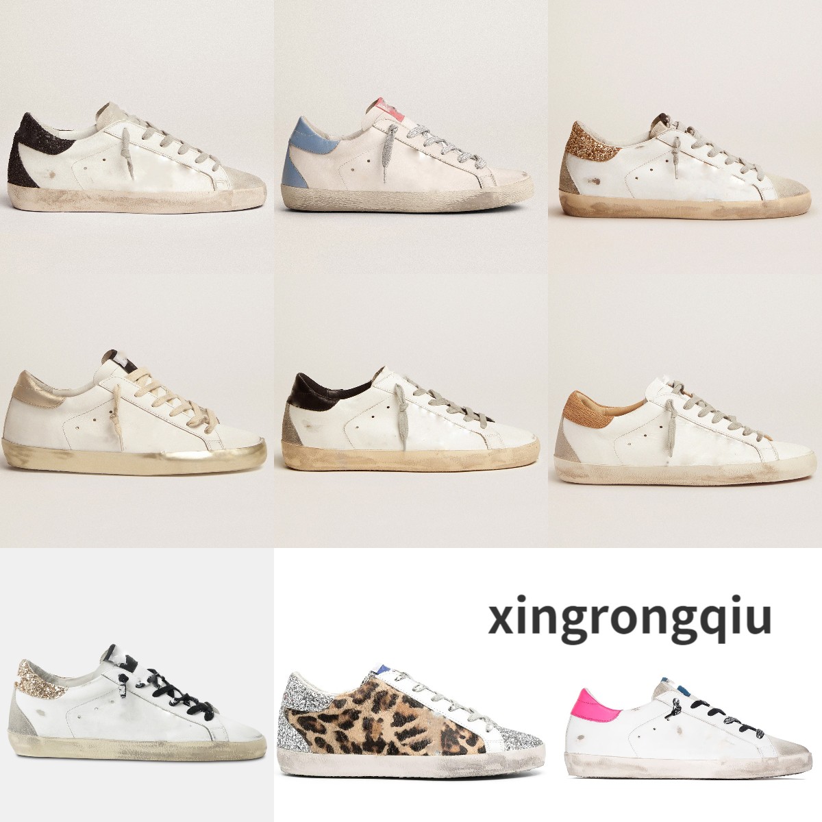 

New release Italy Brand Women Sneakers Super Star Shoes luxury Golden Sequin Classic White Do-old Dirty Designer Man Casual Shoe, Star4