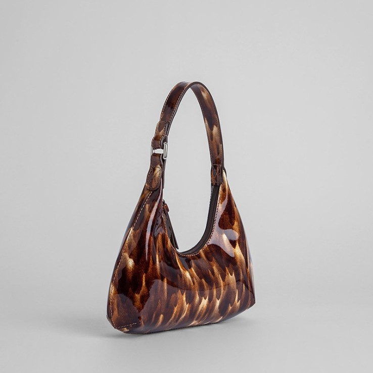 

Women's Bag 2021 New Fashion European Beauty Handbag Design Female Shoulder Bag Lacquer Amber Print Shell Handbag, Red