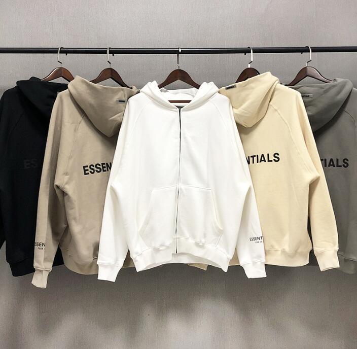 

20FW Autumn Winter Oversize 3D Silicon long Sleeves Reflective Zipper Hoodie Skateboard Loose Hoodie mens Unisex Sweatshirt, Black