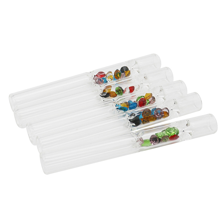 

105MM color diamond pipe Glass cigarette bat pipe One Hitter filters oil burner for smoking bong