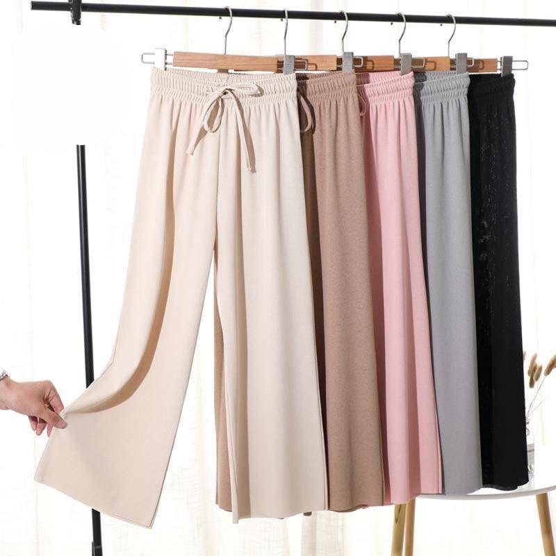

Women's Pants & Capris Summer Harajuku Elastic Waist Casual Women Y2k Pink Ladies Wide Leg Pant Pantalon Pour Femme Ropa Mujer CalÃ§a Feminin, Black;white