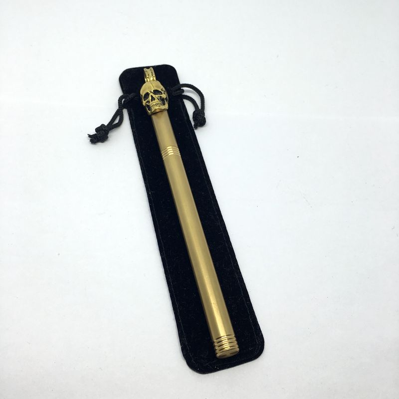 

EDC Brass High Quality Magic wand With Skull Head Tactical Pen Mult Tools Personalized signature water pen TB21