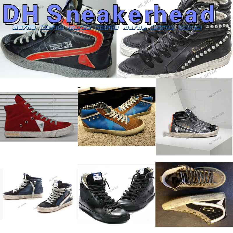 

Golden Hi Star Slide high top Shoe Fashion Women Sneakers luxury Trainers Sequin Classic White Do-old Dirty Men shoe, Star44