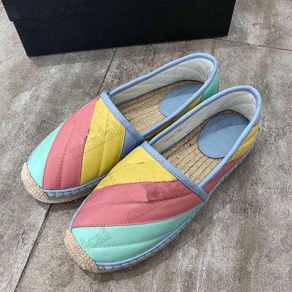 

Multicolor Pilar Leather Espadrilles Canvas Flats Shoes Calfskin 2 Tone Loafer Womens Luxurys Designers Casual Loafers Shoe Woven sole, Customize