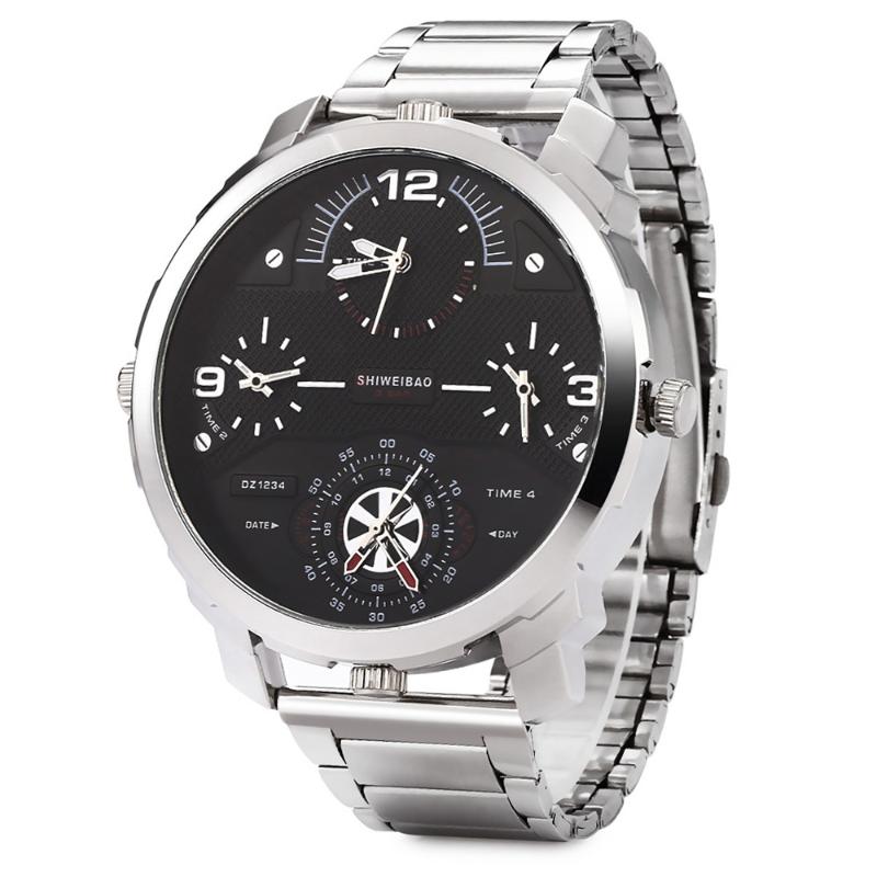 

Wristwatches Top Quartz Stainless Steel Watches Men Multifunction Business Wrist Watch Large Dial Relogio Masculino Hombre Relo