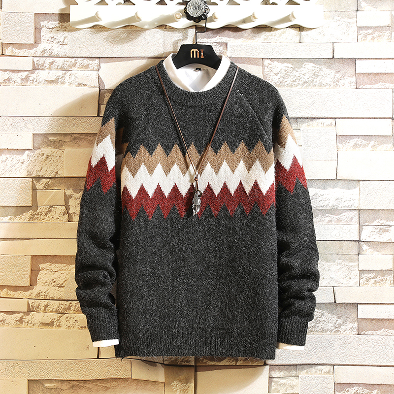 

2021 New Sweaters Men's Black Long Sleeves Autumn Winter Pullover Knitted O-neck Plus Oversize 5xl P4v2, Jm20427 1